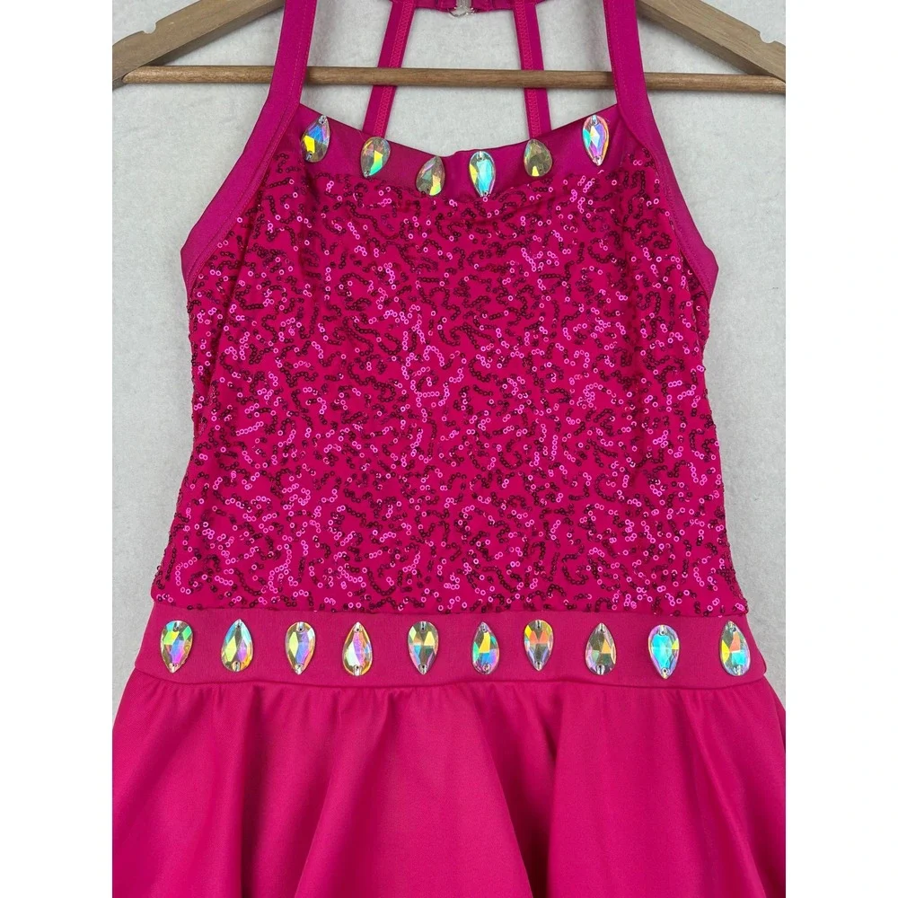 Weissman Dance Dress Girls XLC Sequin Rhinestone Performance‎ Costume